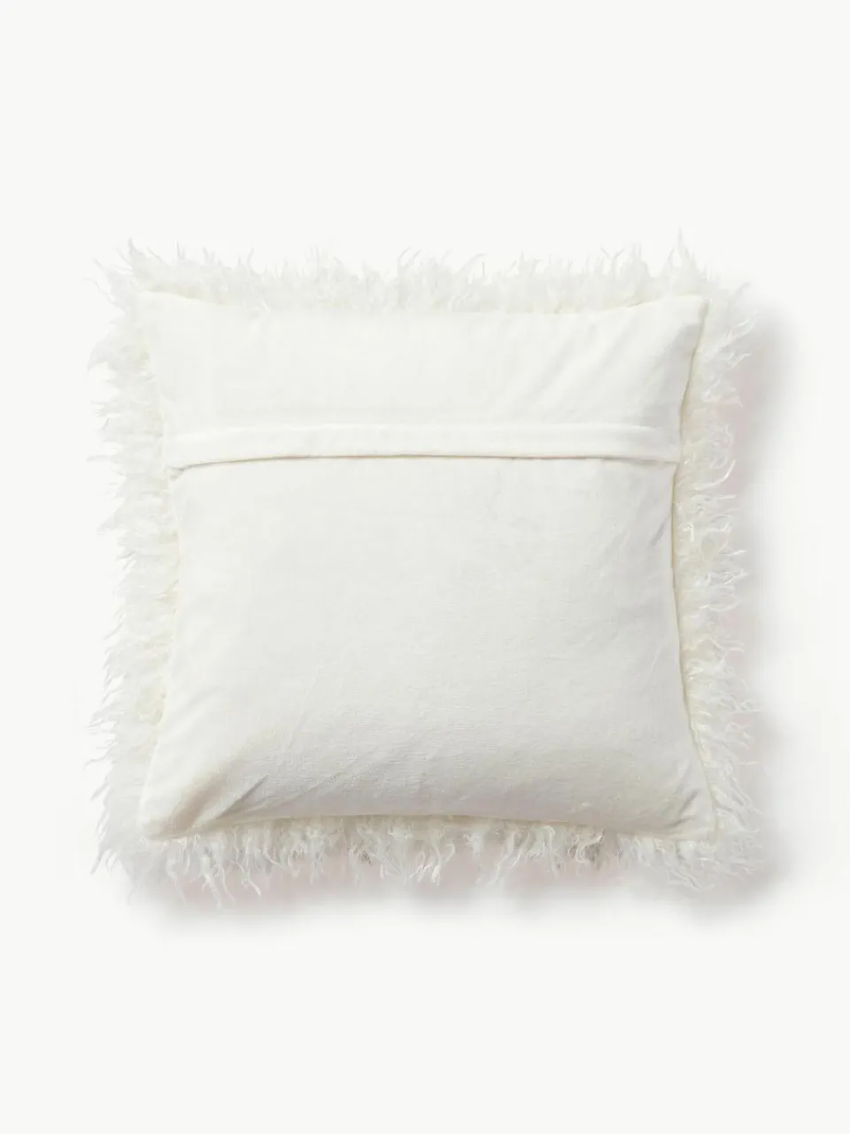 Pluizige kussenhoes van imitatievacht Morten, gekruld^Westwing Collection New