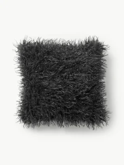 Pluizige kussenhoes van imitatievacht Morten, gekruld^Westwing Collection Best