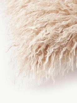 Pluizige kussenhoes van imitatievacht Morten, gekruld^Westwing Collection Clearance