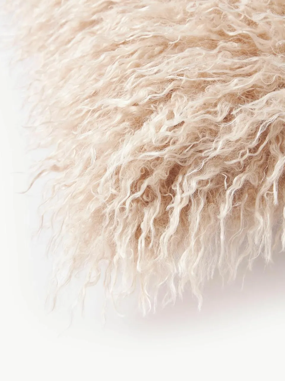 Pluizige kussenhoes van imitatievacht Morten, gekruld^Westwing Collection Clearance