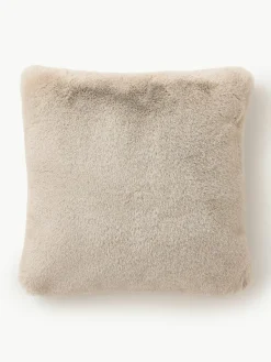 Pluzige kussenhoes van imitatievacht Mette, glad^Westwing Collection Outlet