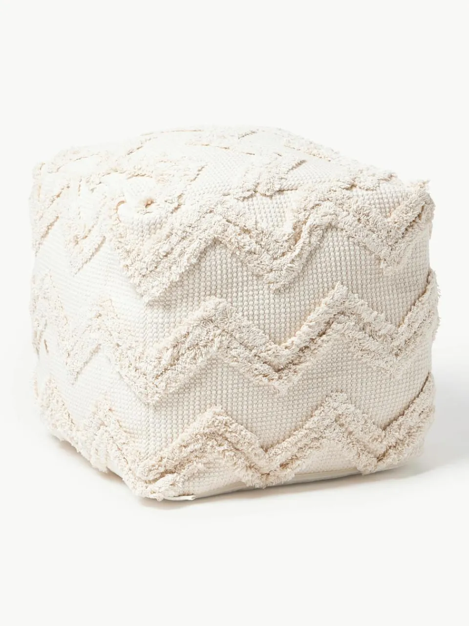 Poef Akesha met getuft zigzagpatroon^Westwing Collection Fashion