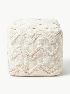 Poef Akesha met getuft zigzagpatroon^Westwing Collection Fashion