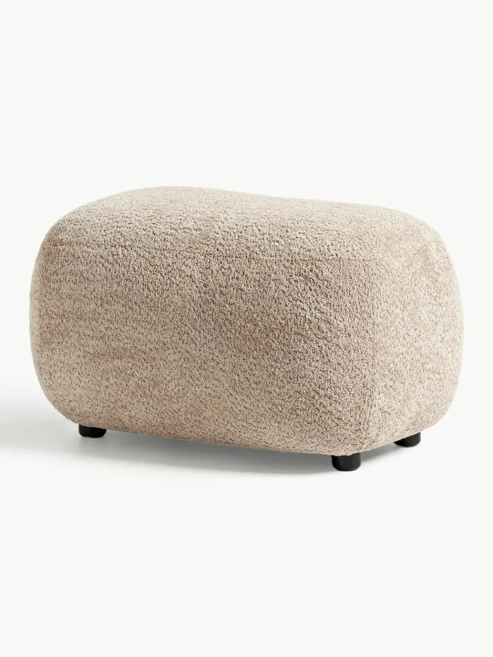 Poef Alba uit teddy-bouclé^Westwing Collection Best