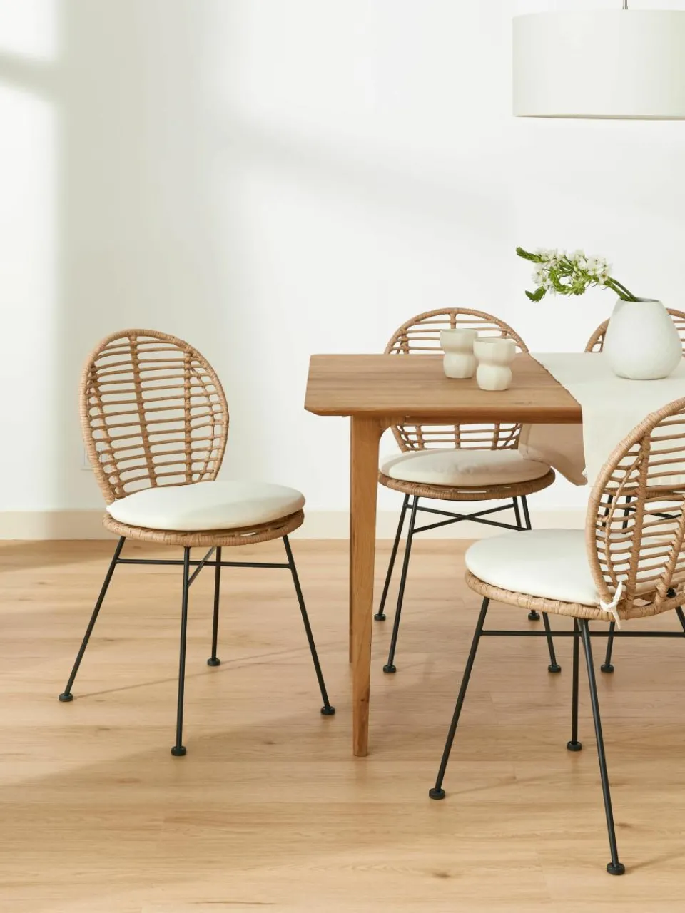 Polyrotan stoelen Cordula met stoelkussen, 2 stuks^Westwing Collection Outlet