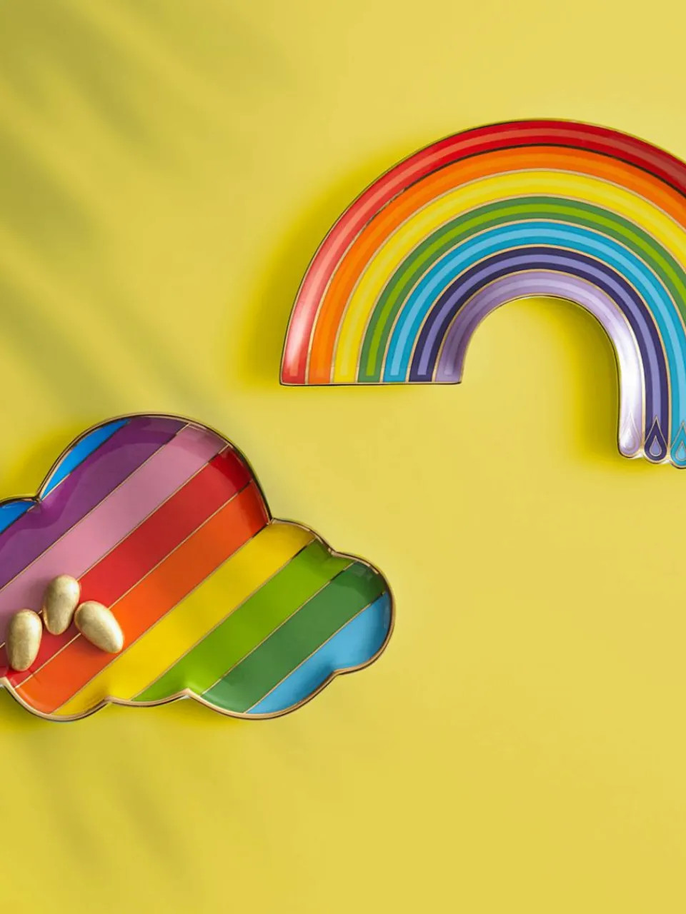 Porselein decoratief dienblad Rainbow met goudkleurig^Jonathan Adler Hot
