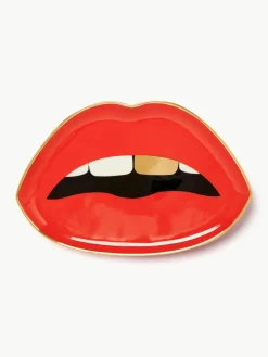 Porselein decoratief dienblad Lips met goudkleurig^Jonathan Adler Online