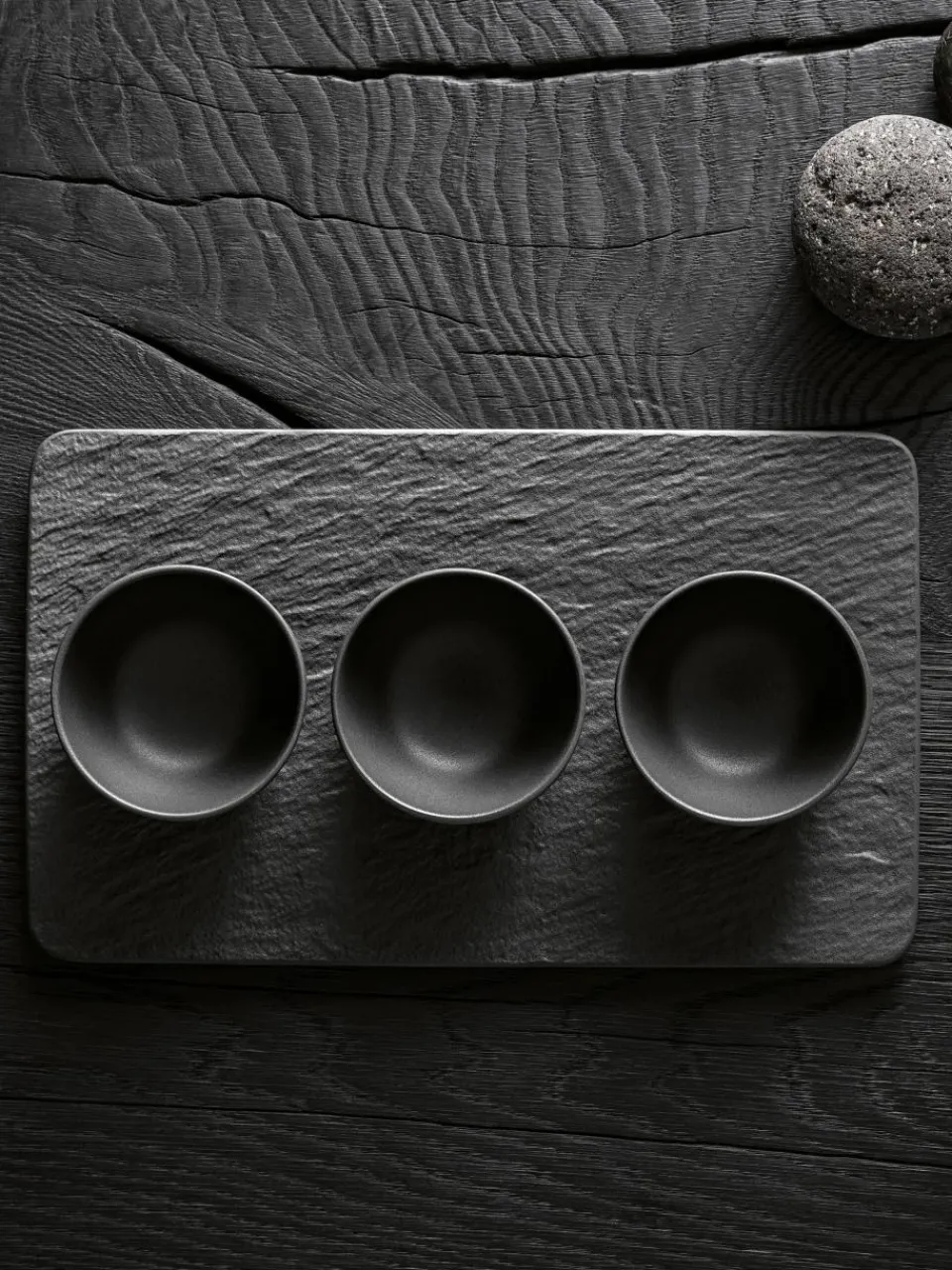 Porseleinen dipschalen Manufacture Rock met dienblad, 4-delig^Villeroy & Boch Best