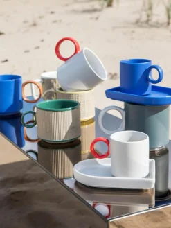 Porseleinen espressokopjes met schoteltjes Niki, 2 stuks^Byon New