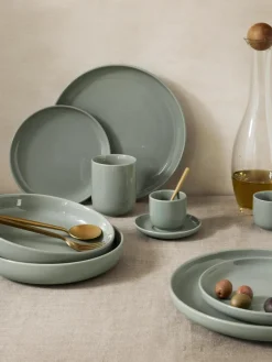 Porseleinen espressokopjes Nessa met schotels, 4 stuks^Westwing Collection Discount