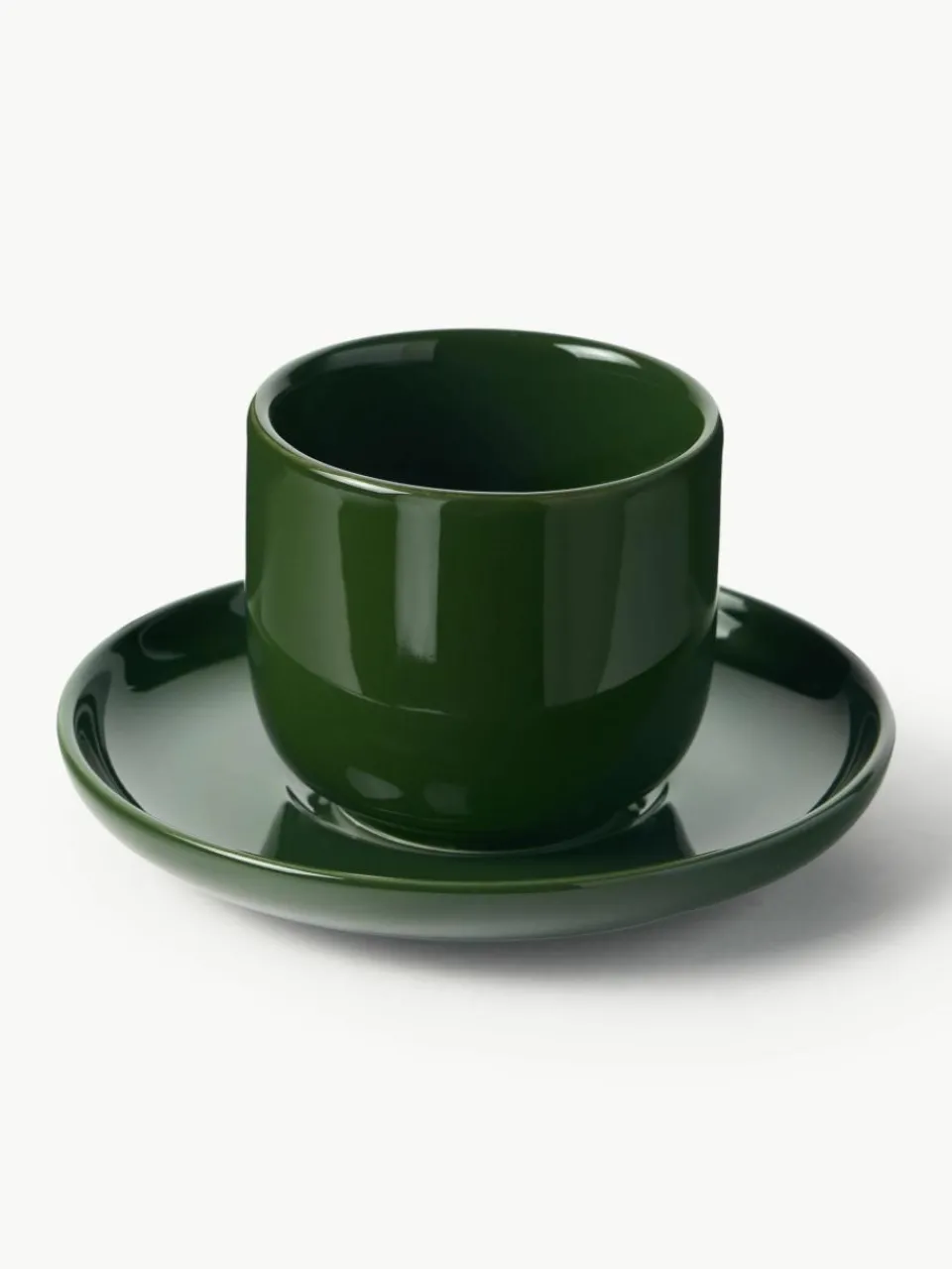 Porseleinen espressokopjes Nessa met schotels, 4 stuks^Westwing Collection Outlet