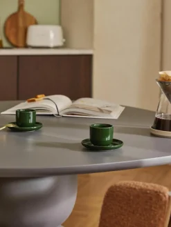Porseleinen espressokopjes Nessa met schotels, 4 stuks^Westwing Collection Outlet