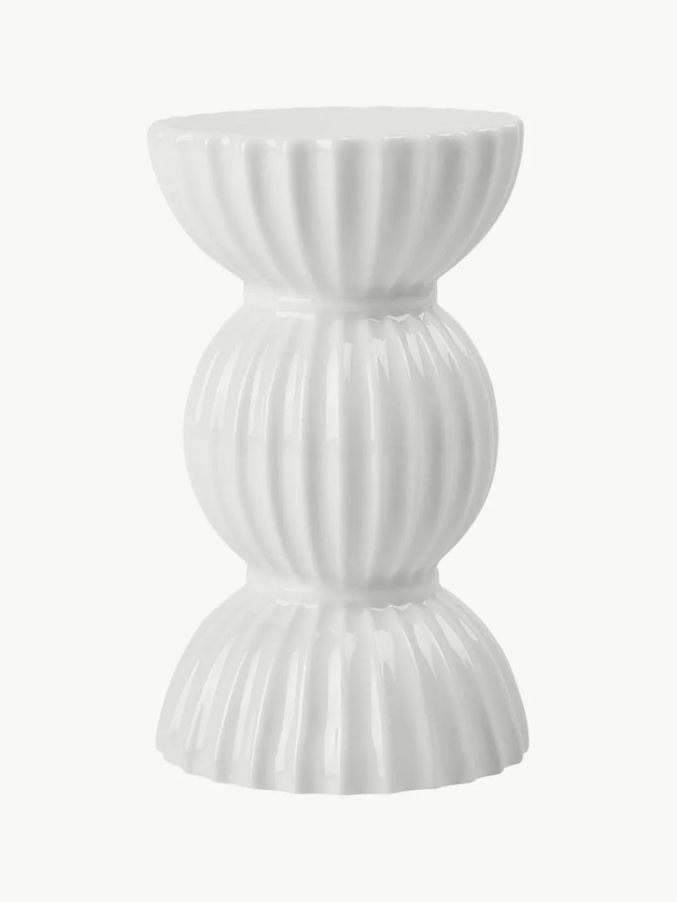 Porseleinen kandelaar Tura met geribbeld oppervlak^Lyngby Porcelaen Clearance