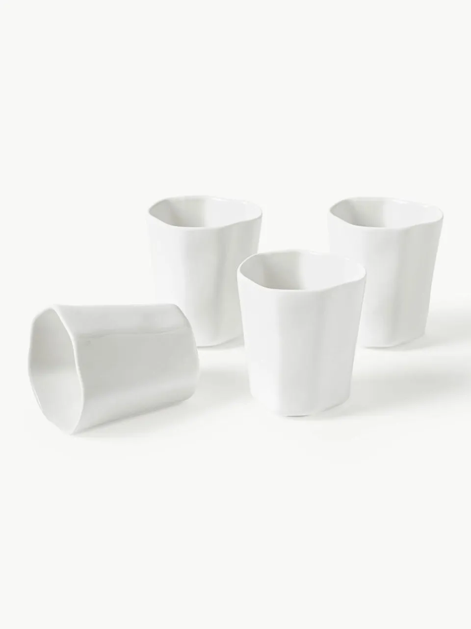 Porseleinen koffiemokken Joana in organische vorm, 4 stuks^Westwing Collection Discount