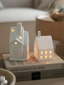Porseleinen lichthuis Living, H 10 cm^Westwing Outlet