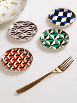 Porseleinen onderzetters Versailles met goud, set van 4^Jonathan Adler Outlet