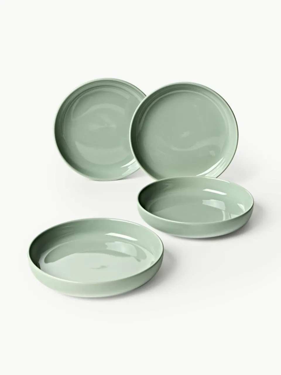 Porseleinen pastaborden Nessa, 4 stuks^Westwing Collection Hot