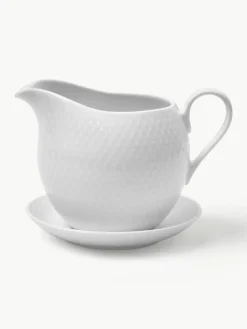 Porseleinen sauspot Rhombe met schotel^Lyngby Porcelaen Online
