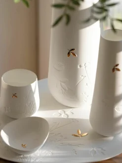 Porseleinen schalen Living met reliëf, set van 4^Westwing Outlet
