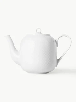 Porseleinen theepot Rhombe met structuurpatroon, 1.9 L^Lyngby Porcelaen Hot