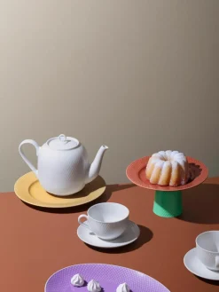 Porseleinen theepot Rhombe met structuurpatroon, 1.9 L^Lyngby Porcelaen Hot