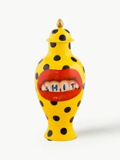 Porseleinen vaas Toiletpaper met deksel, H 47 cm^SELETTI Best