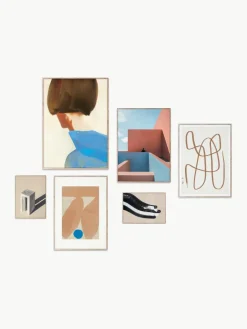 Poster Artwall no. 19 met lijst, set van 6^Paper Collective Hot