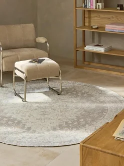 Rond chenille vloerkleed Neapel, handgeweven^Westwing Collection Clearance