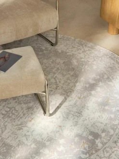 Rond chenille vloerkleed Neapel, handgeweven^Westwing Collection Clearance