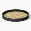 Rond decoratief dienblad Carina met Weens vlechtwerk^Westwing Collection Sale