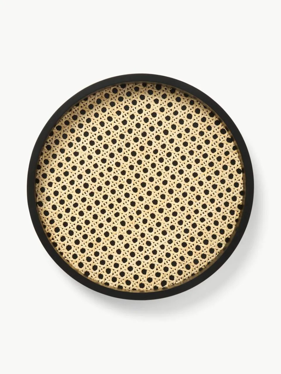 Rond decoratief dienblad Carina met Weens vlechtwerk^Westwing Collection Sale
