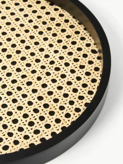 Rond decoratief dienblad Carina met Weens vlechtwerk^Westwing Collection Sale