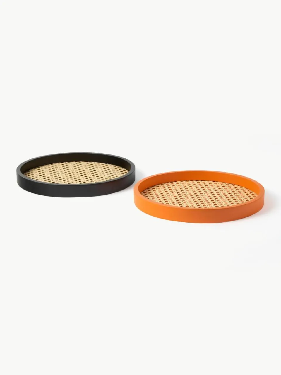 Rond decoratief dienblad Carina met Weens vlechtwerk^Westwing Collection Sale