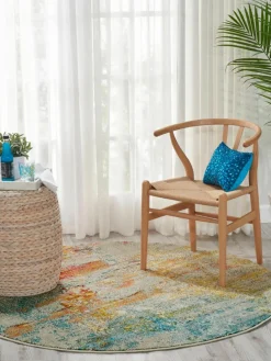 Rond design laagpolig vloerkleed Celestial^Westwing Fashion