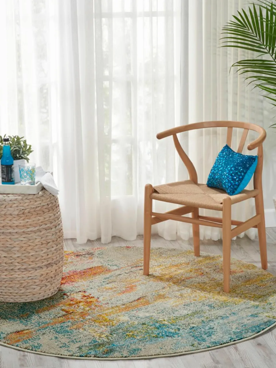 Rond design laagpolig vloerkleed Celestial^Westwing Fashion
