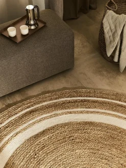 Rond juten vloerkleed Clover, handgemaakt^Westwing Collection Outlet