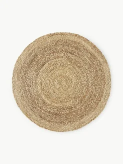 Rond juten vloerkleed Sharmila, handgemaakt^Westwing Collection Outlet