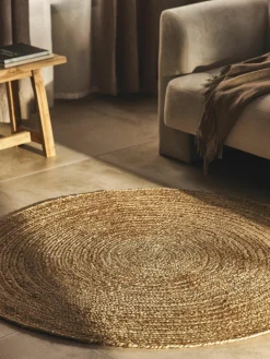 Rond juten vloerkleed Sharmila, handgemaakt^Westwing Collection Outlet