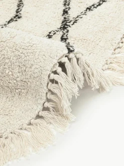 Rond katoenen vloerkleed Bina met ruitjesmotief, handgetuft^Westwing Collection Online