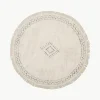 Rond katoenen vloerkleed Fionn met franjes, handgetuft^Westwing Collection Clearance