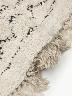 Rond katoenen vloerkleed Fionn met franjes, handgetuft^Westwing Collection Clearance