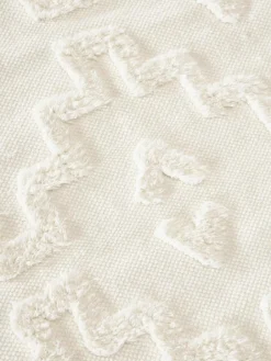 Rond katoenen vloerkleed Idris met verhoogde hoog-laag structuur^Westwing Collection Outlet