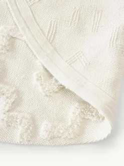 Rond katoenen vloerkleed Idris met verhoogde hoog-laag structuur^Westwing Collection Outlet