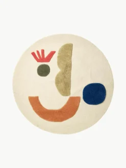 Rond kinderkleed Panto met hoog-laag structuur, handgetuft^ferm LIVING Kids Hot