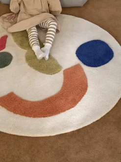 Rond kinderkleed Panto met hoog-laag structuur, handgetuft^ferm LIVING Kids Hot