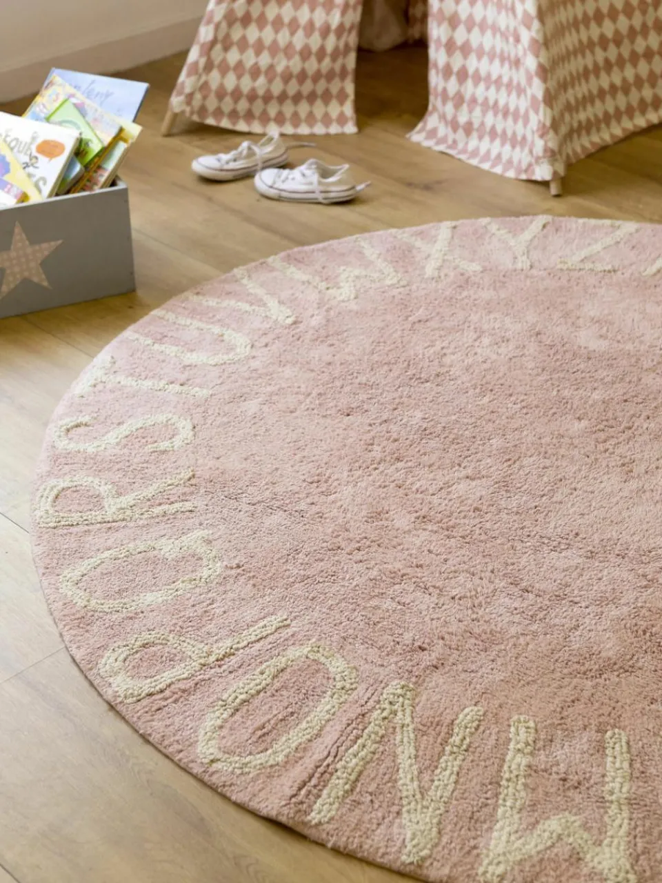 Rond kindervloerkleed ABC met lettermotief^Lorena Canals Clearance
