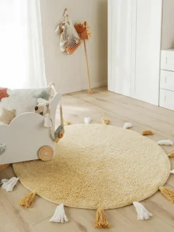 Rond kindervloerkleed Malu met kwastjes, handgetuft^Benuta Clearance
