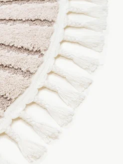 Rond kindervloerkleed Momo met kwastjes en hoog-laag effect^Benuta Clearance
