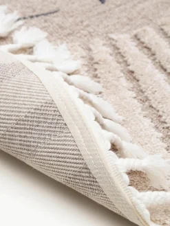 Rond kindervloerkleed Momo met kwastjes en hoog-laag effect^Benuta Clearance