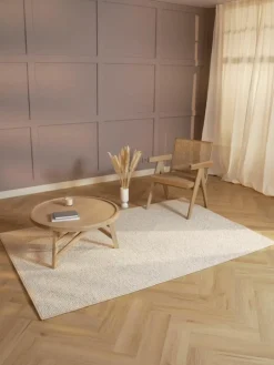Rond laagpolig vloerkleed Lyon met lussenpool^Westwing New